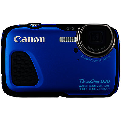 Canon PowerShot D30 Waterproof Camera, HD 1080p, 12.1MP, 5x Optical Zoom, GPS, 3 LCD Screen, Blue